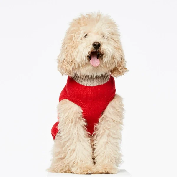 Mark R. Sweater // Hundesweater i merinould og cashmere (rød) XL