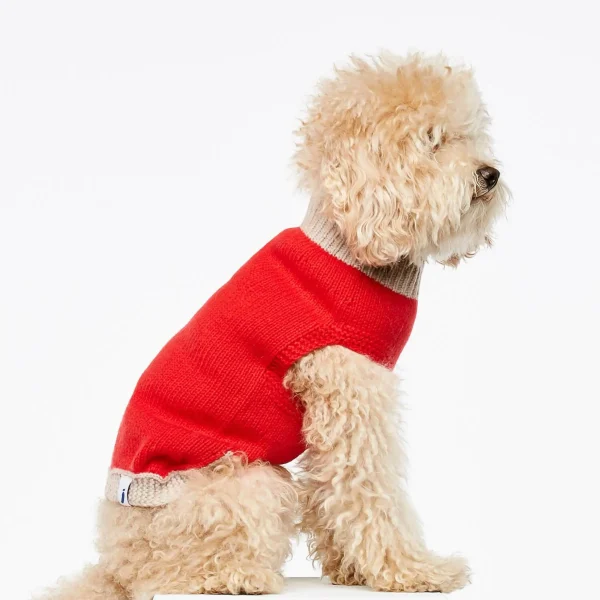 Mark R. Sweater // Hundesweater i merinould og cashmere (rød) XL